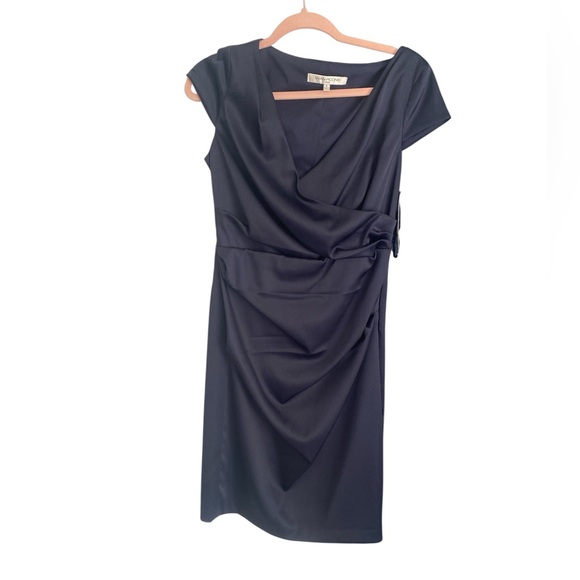 Evan Picone Women’s Asymmetrical Navy Blue Dress - Picture 1 of 4
